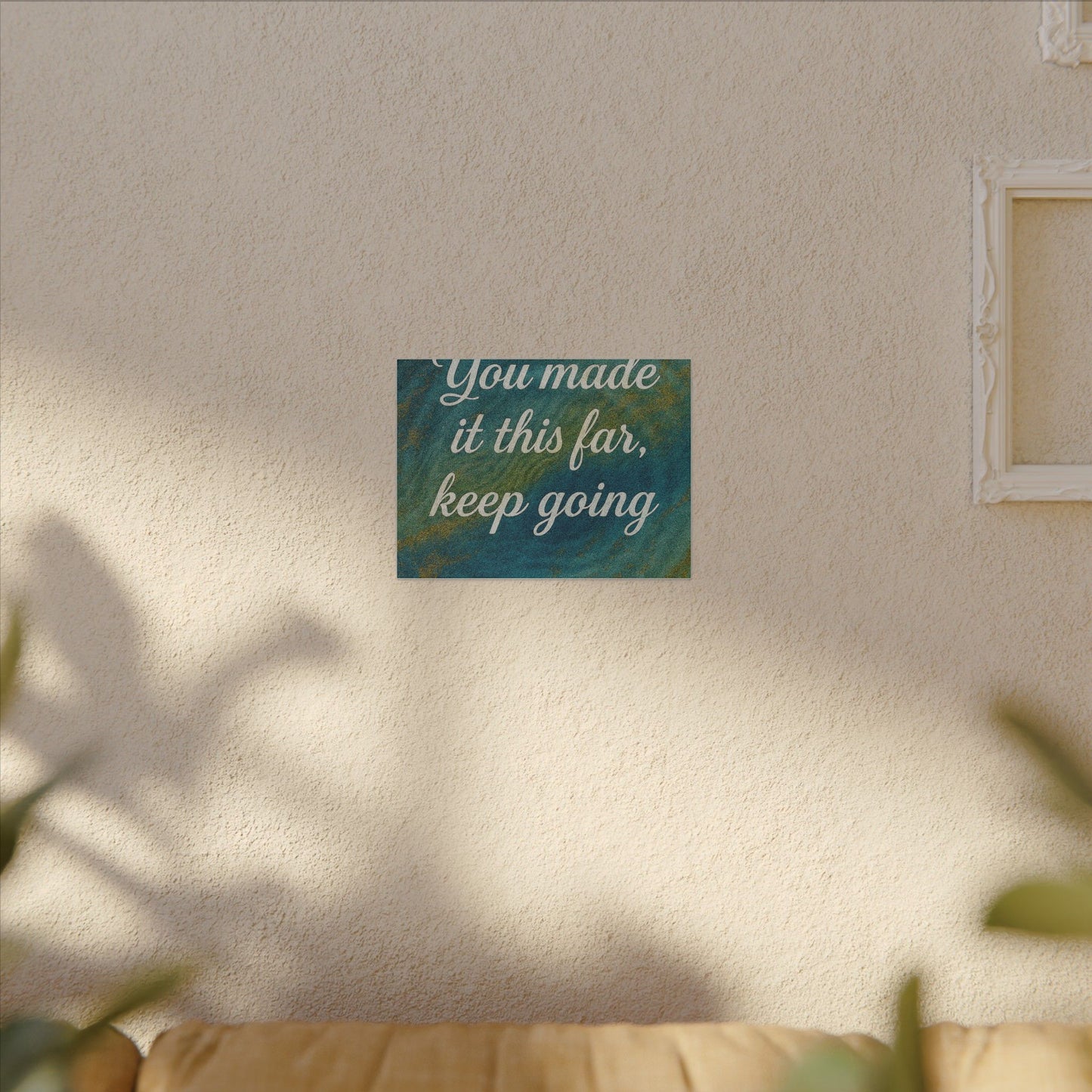 "You made it this far, keep going" Motivational Wall Art Canvas, Home Decor, Inspirational Quote Poster, Office Decoration, Positive Vibes Decor, Gift for Friends