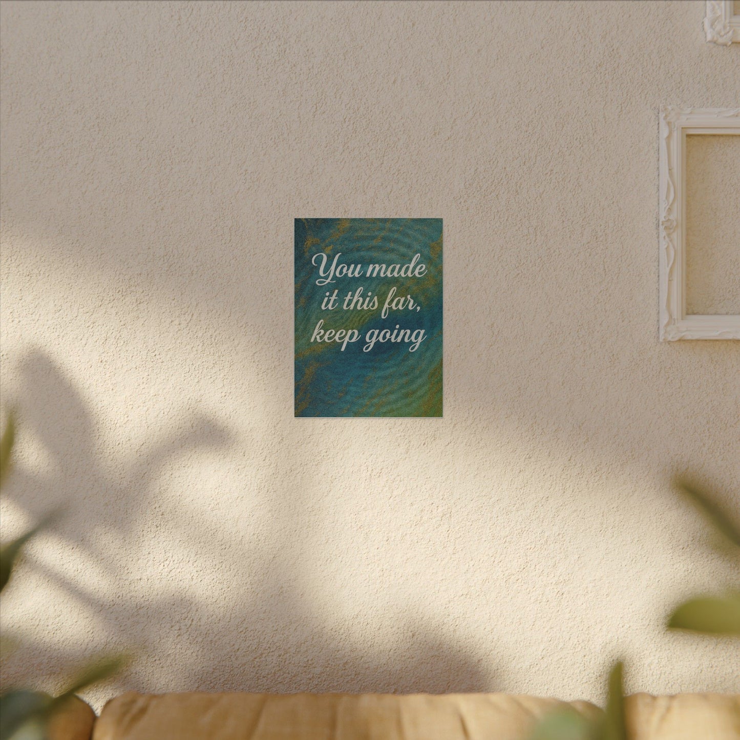 "You made it this far, keep going" Motivational Wall Art Canvas, Home Decor, Inspirational Quote Poster, Office Decoration, Positive Vibes Decor, Gift for Friends
