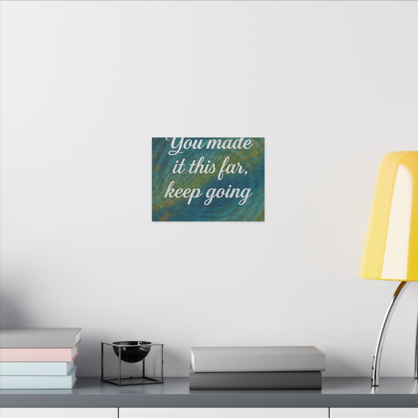 "You made it this far, keep going" Motivational Wall Art Canvas, Home Decor, Inspirational Quote Poster, Office Decoration, Positive Vibes Decor, Gift for Friends